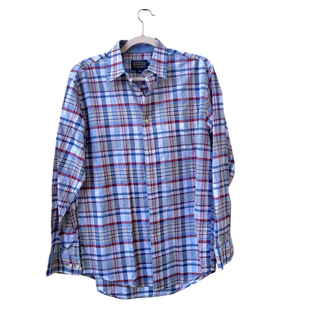Pendleton Men's Checkered Plaid‎ Button Down Shirt Small